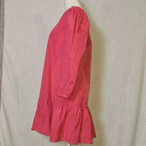 Cinq A Sept Jackie Puff Sleeve Ruffle Hem Pink Mini Dress SZ M - Picture 5 of 13
